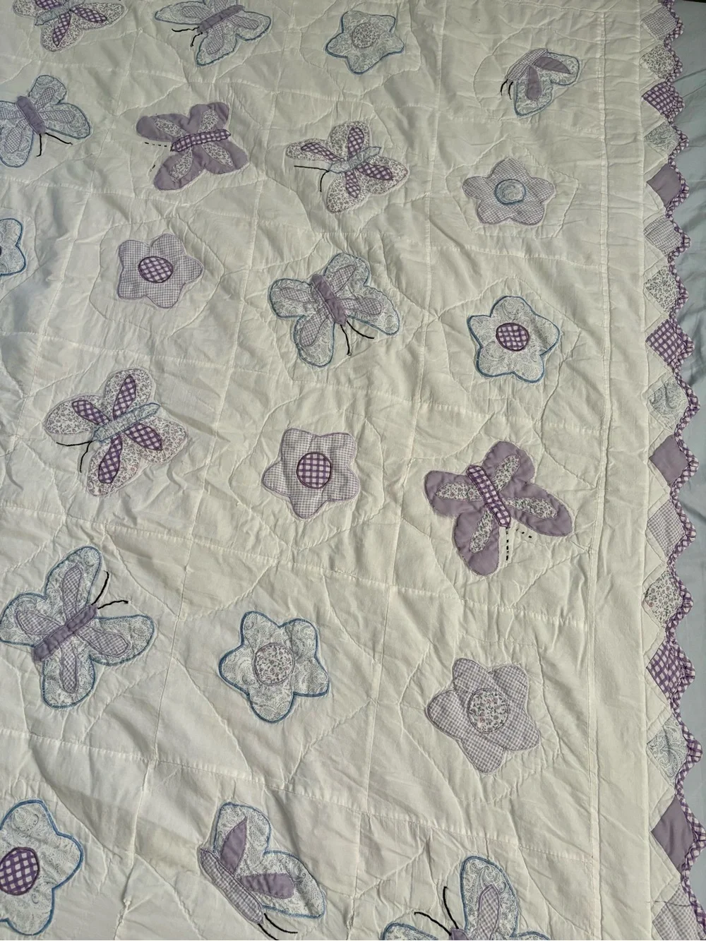 Homemade butterfly quilt